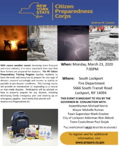 NY Citizen Preparedness Training info