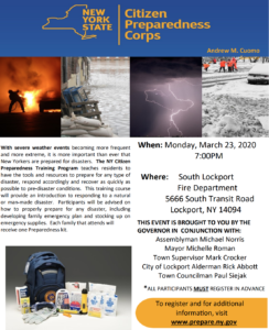 NY Citizen Preparedness Training info