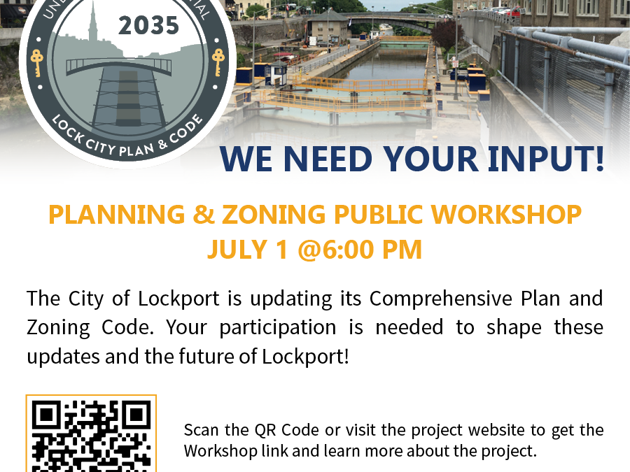 City of Lockport Hosting Online Public Workshop to Kick Off Comprehensive Plan & Zoning Code Updates