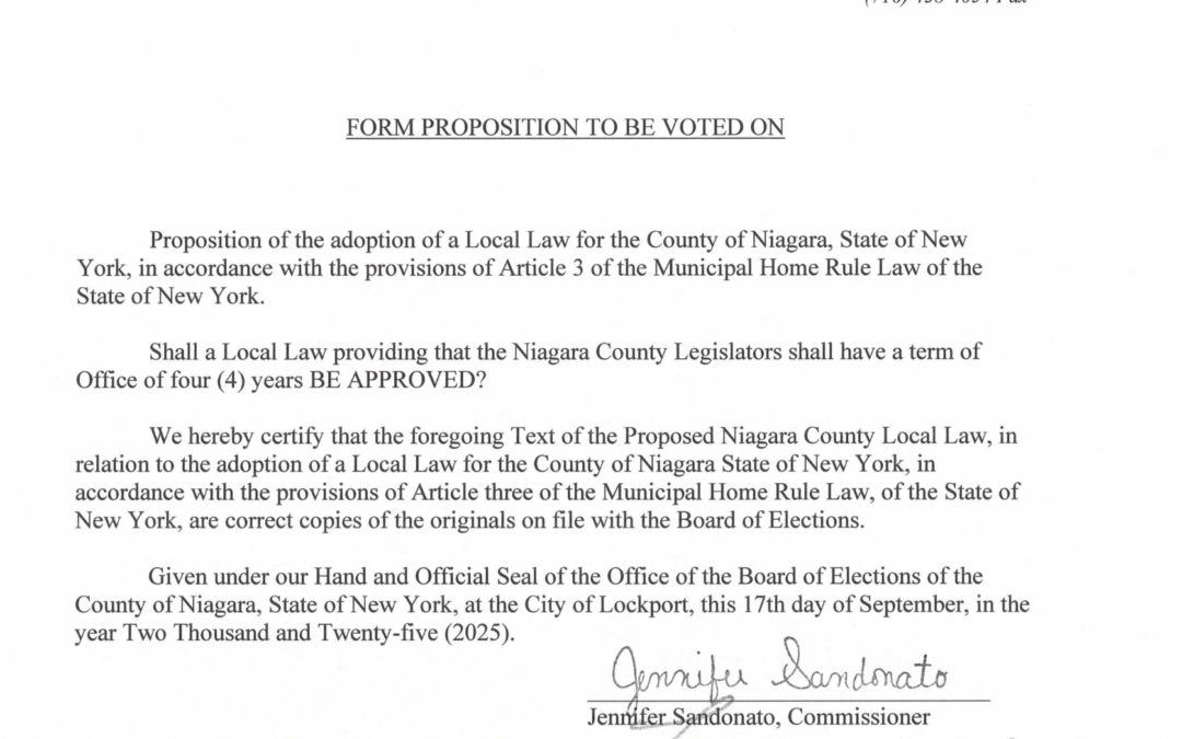 Form Proposition To Be Voted On